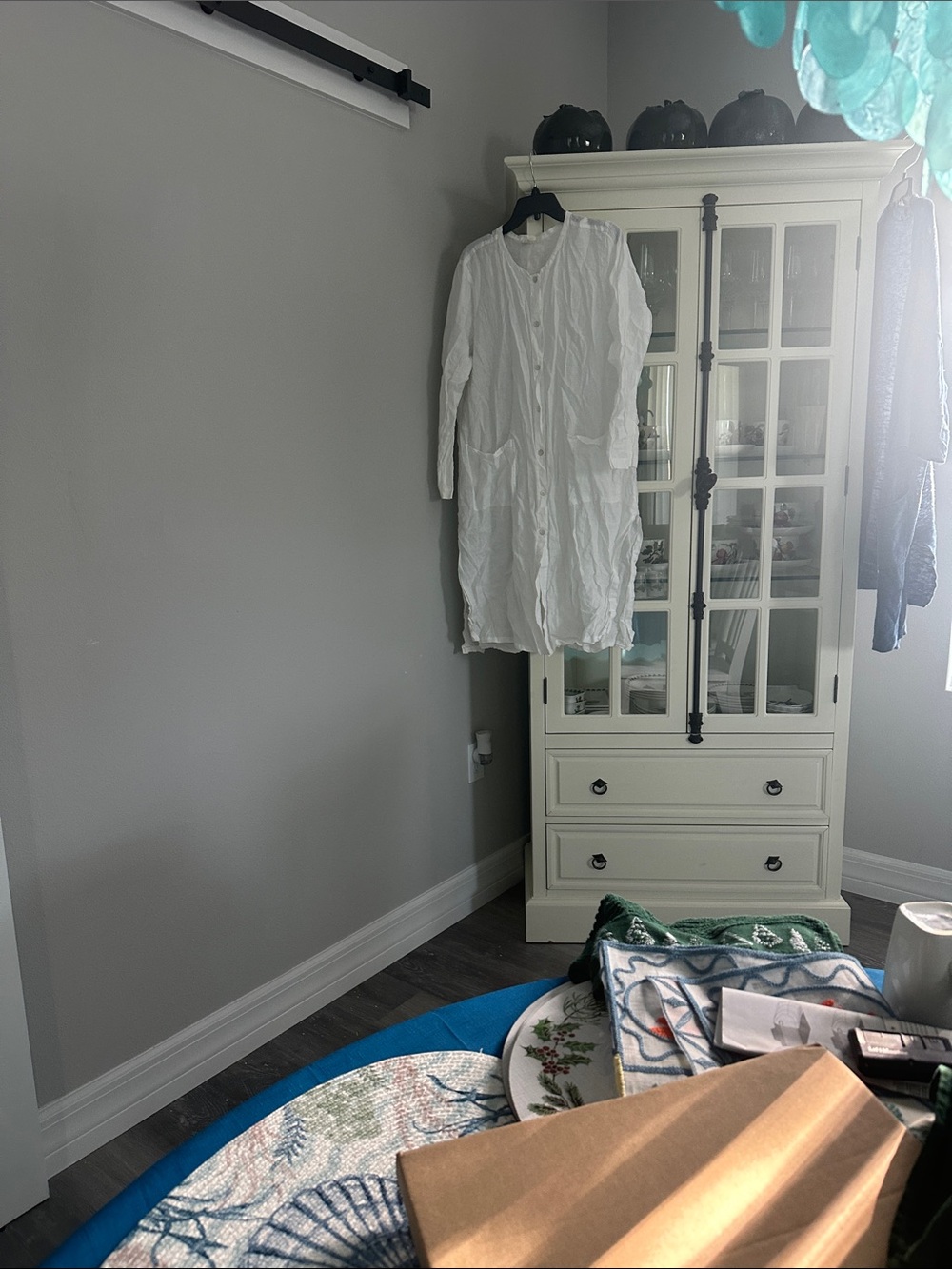 Eileen Fisher White Long Button-Front Tunic